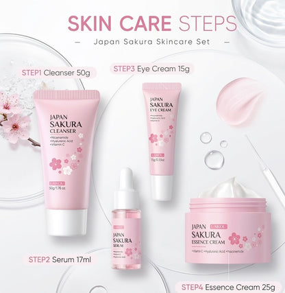 Bright & Radiant Skin Kit 🌸✨ 4-Step Sakura Routine for Smooth, Glowing Skin