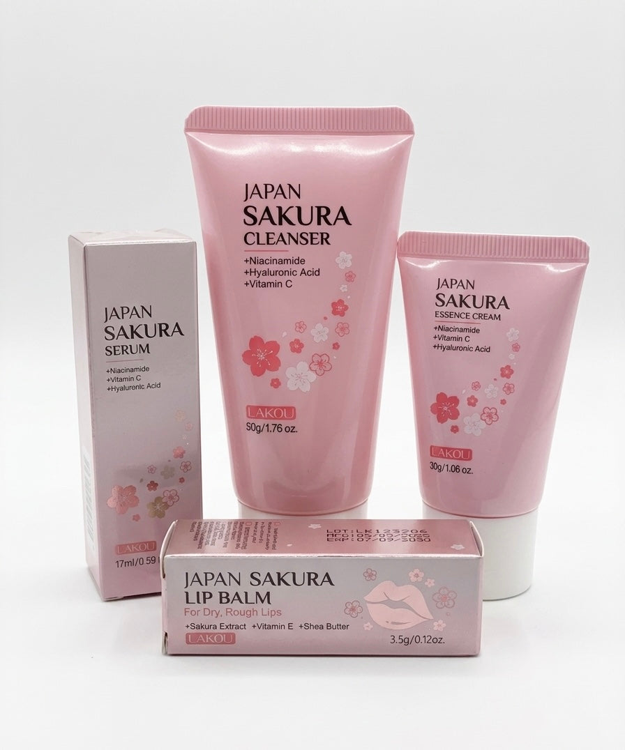 Ultimate Sakura Glass Skin Kit 🌸✨ Complete Brightening & Hydration Routine